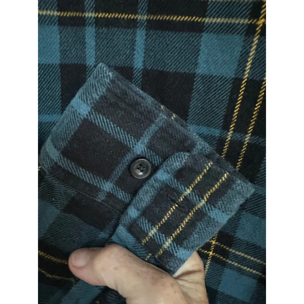 The North Face Mens Plaid Flannel Button Down Shirt Blue Black Medium Gorpcore